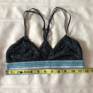 Aerie bralette XS. Dark grey and green.